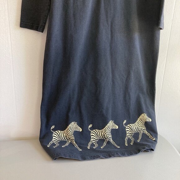 VTG 80s CITE Zebra Graphic Short Sleeve Maxi Dress in Black White Fits Sz M - Picture 4 of 10